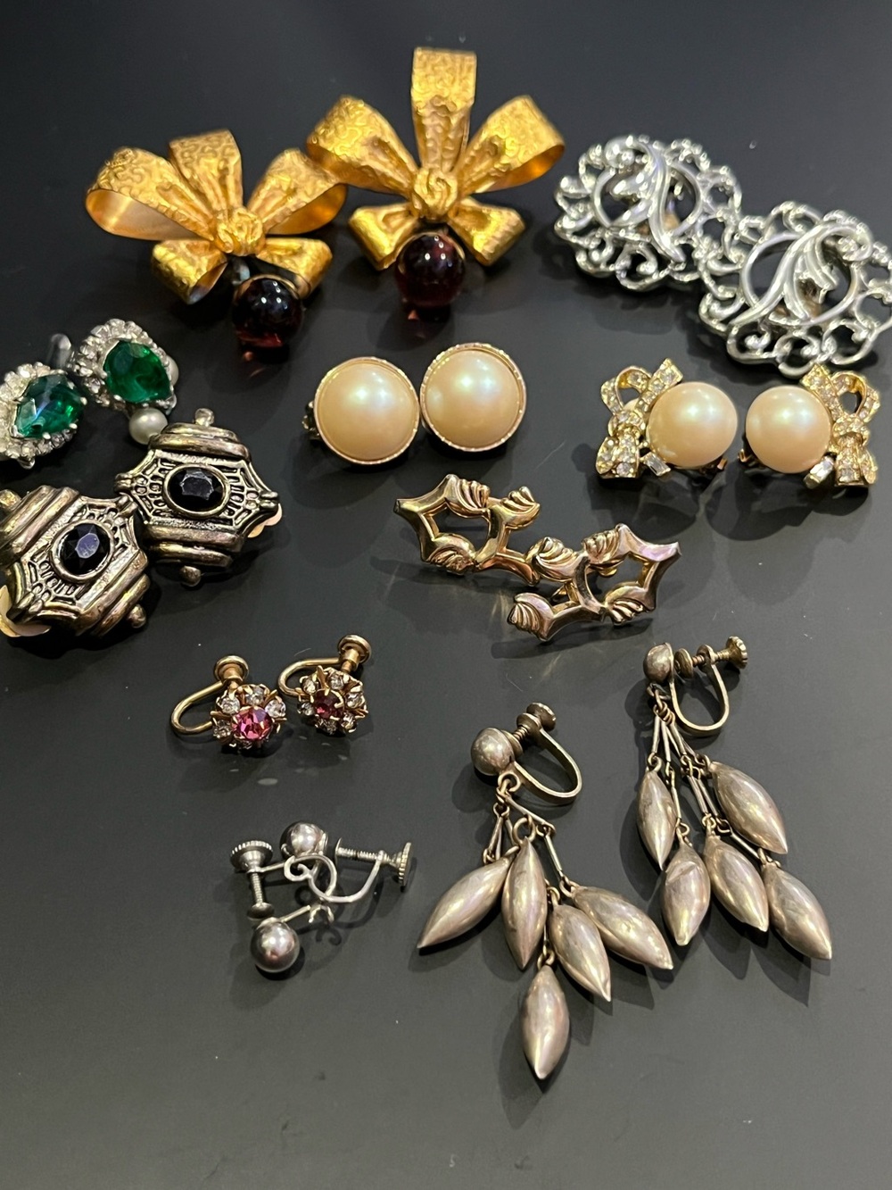 10 High End Vintage Signed Clip On Earrings Spingarm Nina Ricci Sarah Coventry